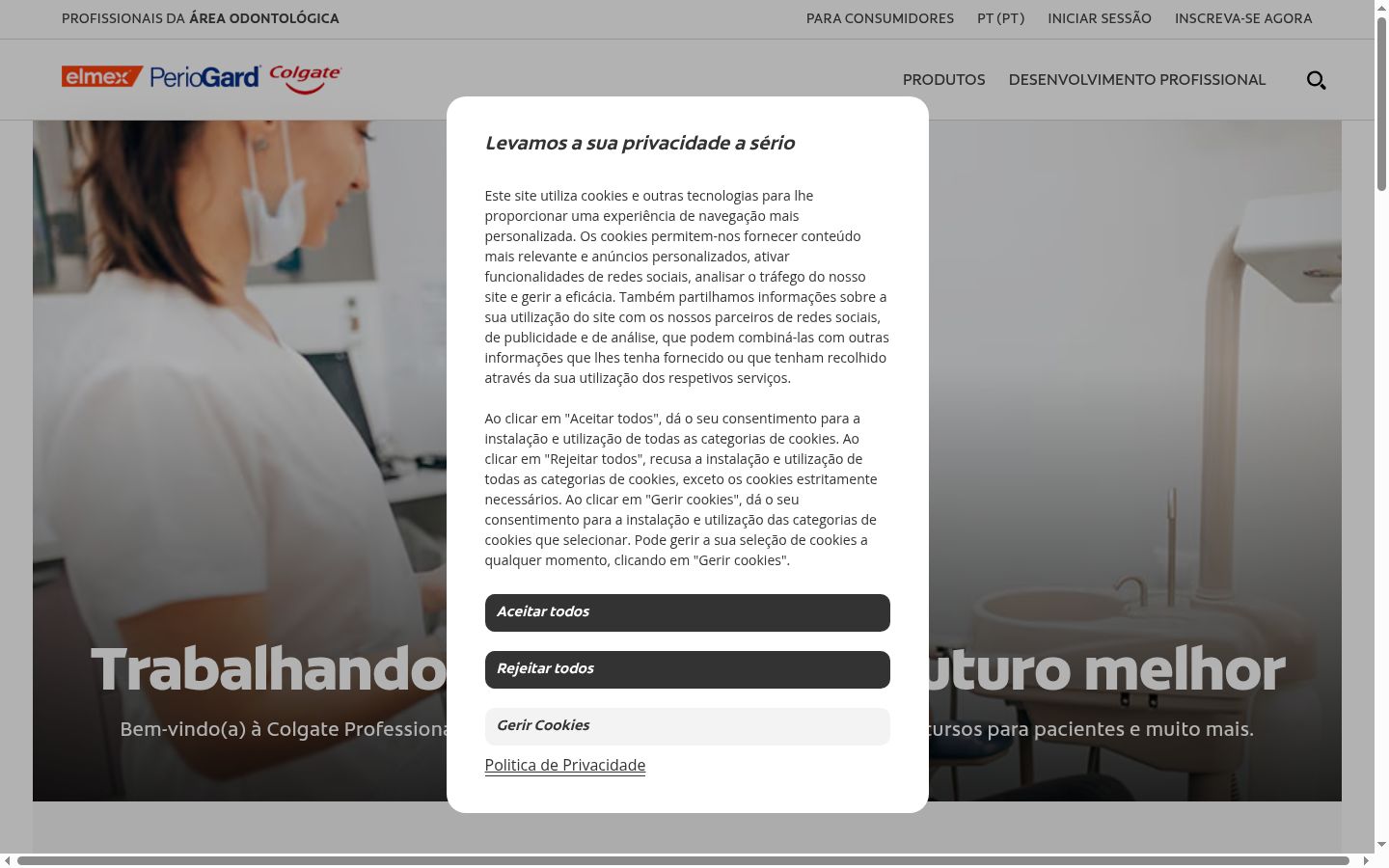 Screenshot of the consent banner shown before any interaction
