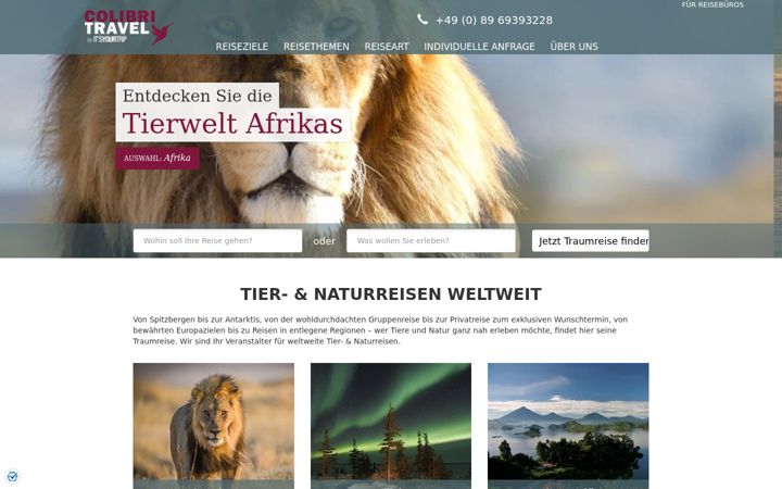 Screenshot von colibri-travel.de
