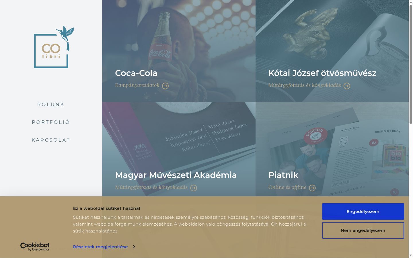 Képernyőkép a bármilyen interakció előtt megjelenő hozzájárulási bannerről
