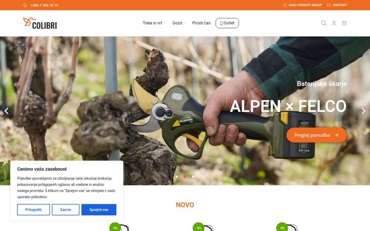 Screenshot of colibri.si