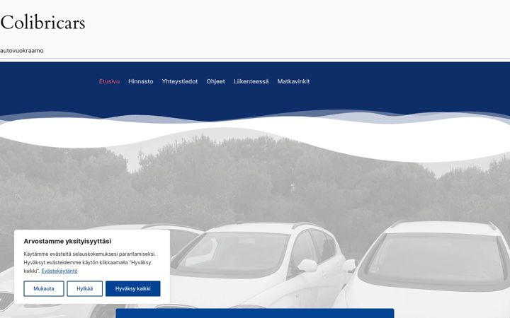 Screenshot of colibricars.eu