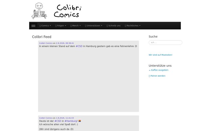 Screenshot of colibricomics.de