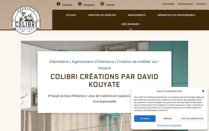 Screenshot di colibricreations.fr