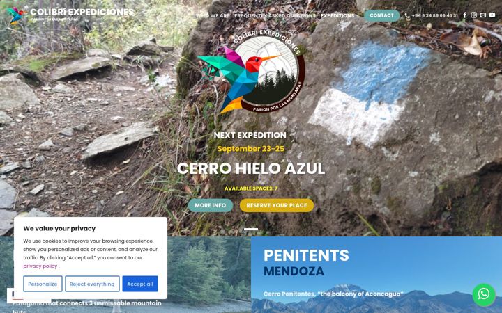 Screenshot of colibriexpediciones.com.ar