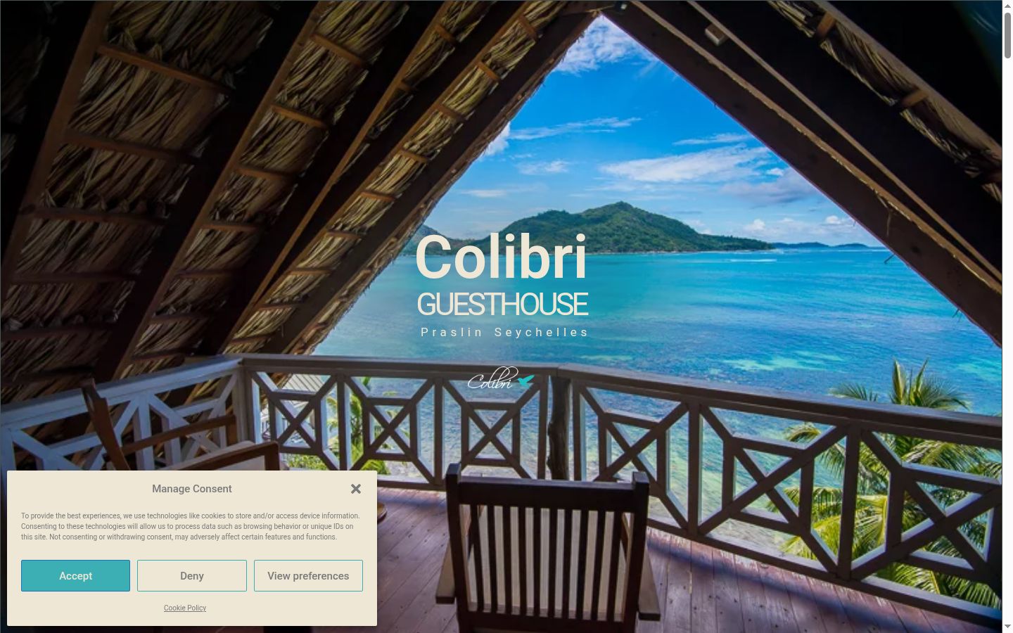 Screenshot of the consent banner shown before any interaction