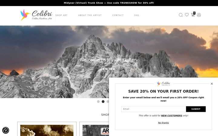 Screenshot of colibriheirloomart.com