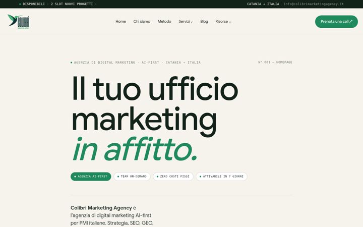 Screenshot of colibrimarketingagency.it