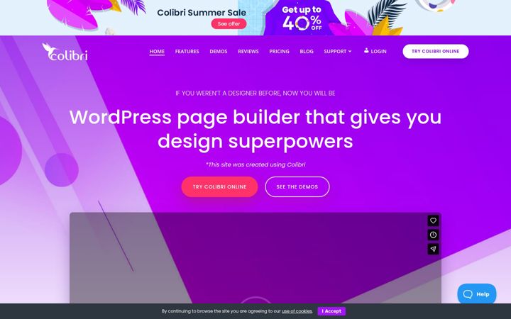 Screenshot di colibriwp.com