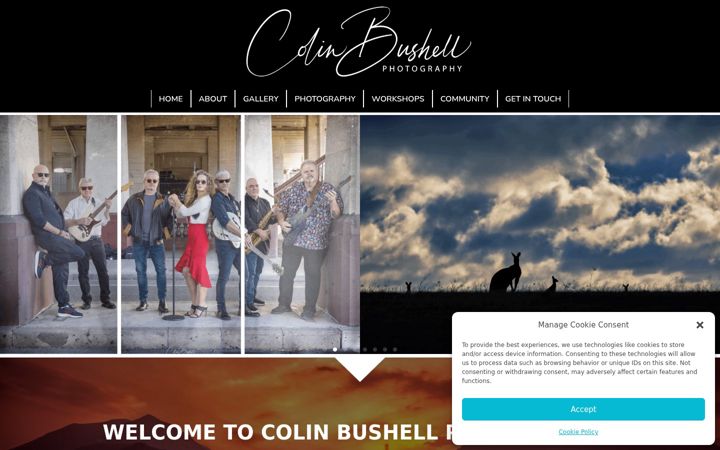 Screenshot of colinbushellphotography.au