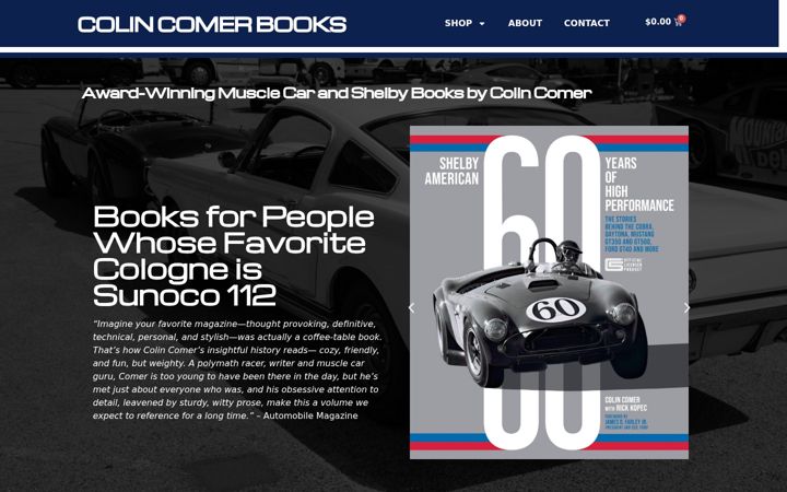 Screenshot of colincomerbooks.com