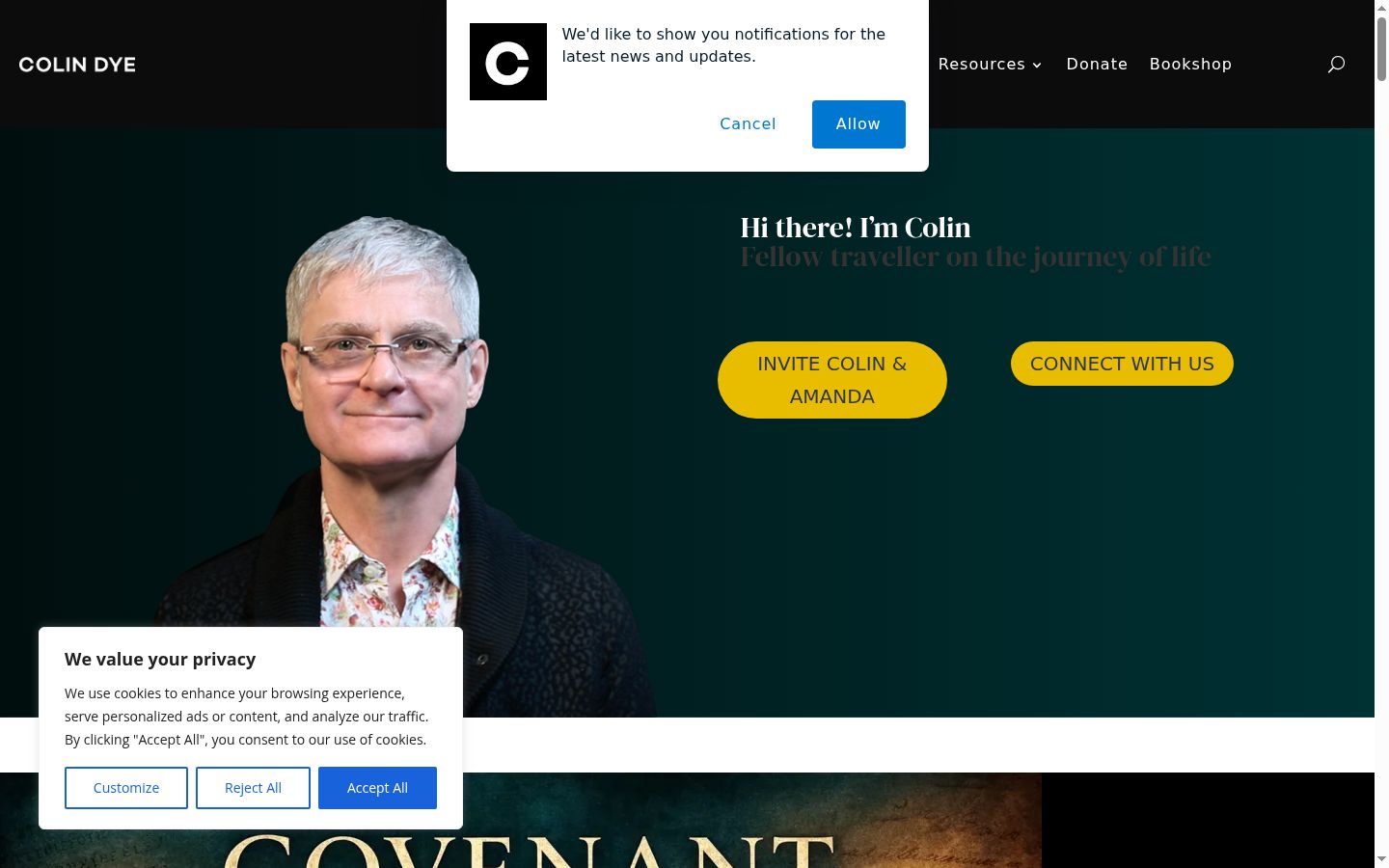 Screenshot des Einwilligungsbanners vor jeglicher Interaktion