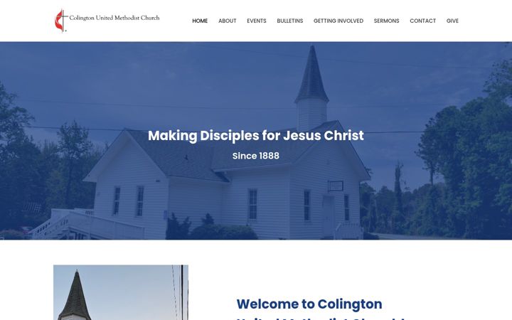 Zrzut ekranu colingtonumc.org