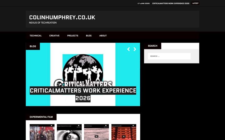 Screenshot of colinhumphrey.co.uk
