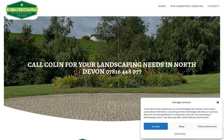 Screenshot of colinmccarthygardeningandfencing.co.uk