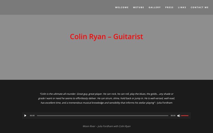 Screenshot of colinryanguitarist.com