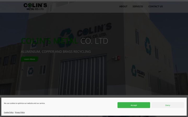 Screenshot of colinsmetal.com
