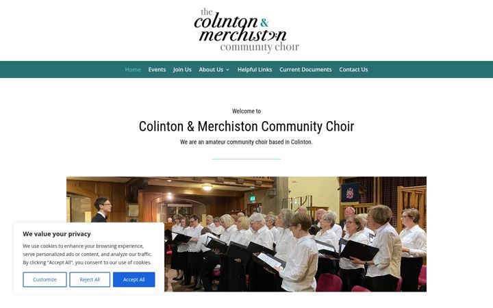 Screenshot of colintonchoir.org