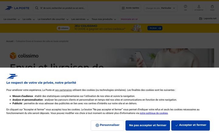 Screenshot of colissimo.fr