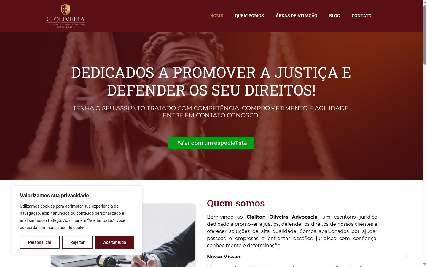 Screenshot of the consent banner shown before any interaction