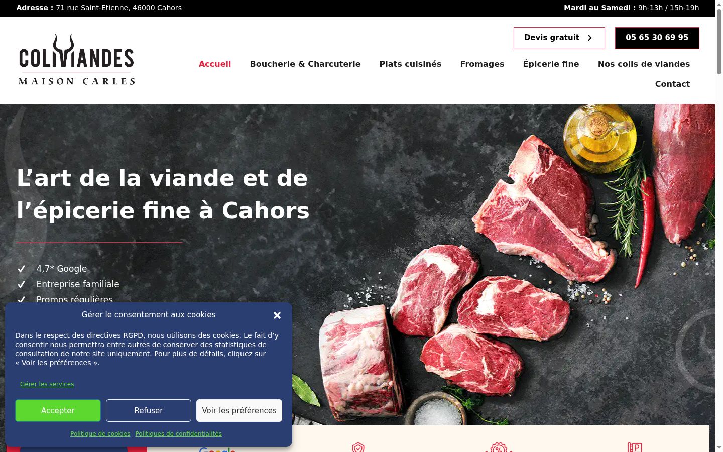 Screenshot del banner di consenso mostrato prima di qualsiasi interazione
