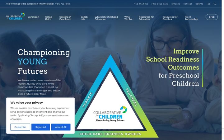 Screenshot of collabforchildren.org