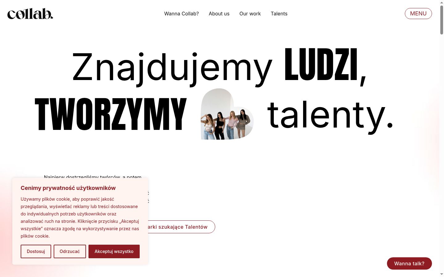 Zrzut ekranu banera zgody wyświetlanego przed jakąkolwiek interakcją