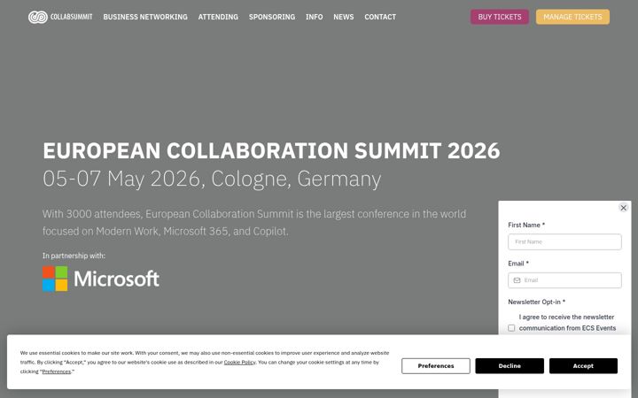 Captura de pantalla de collabsummit.eu