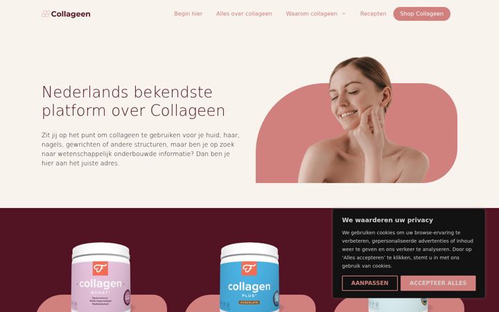 Screenshot of collageen.nl