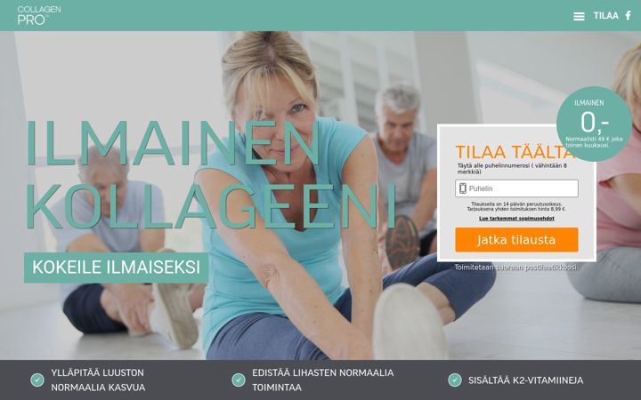 Skærmbillede af collagenepro.fi