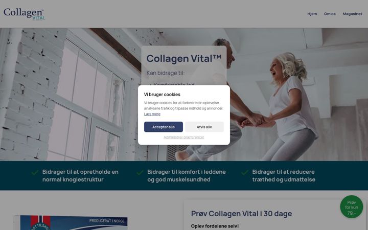 Screenshot of collagenvital.dk