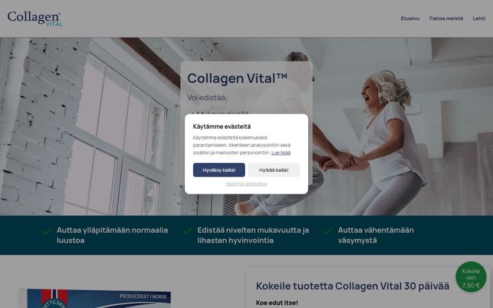Skjermbilde av collagenvital.fi
