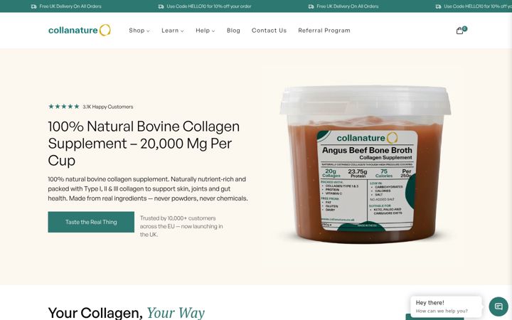 Screenshot of collanature.co.uk
