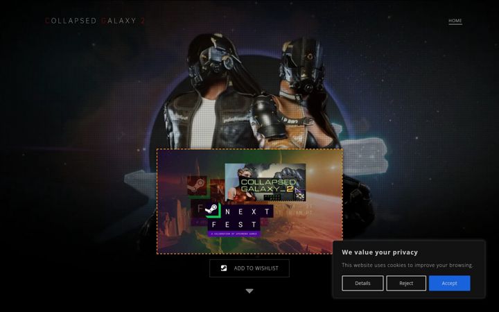 Screenshot of collapsedgalaxy.com