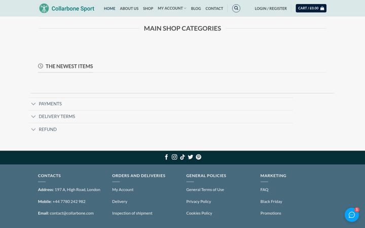 Screenshot of collarbonesport.com