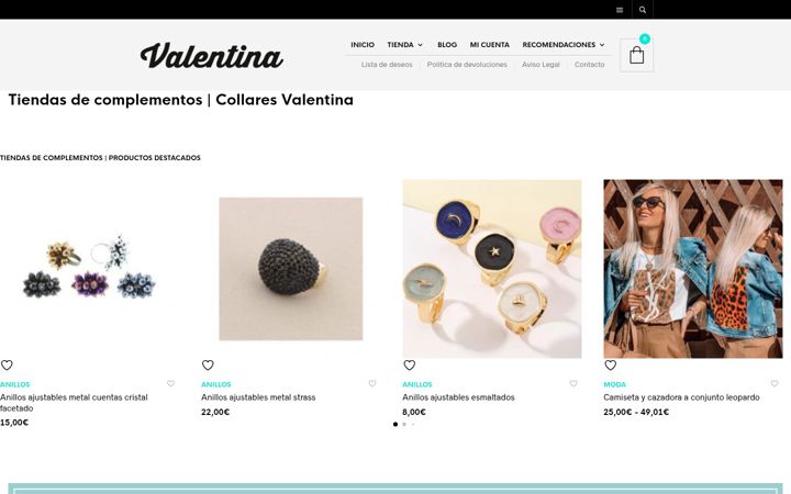 Screenshot of collaresvalentina.com