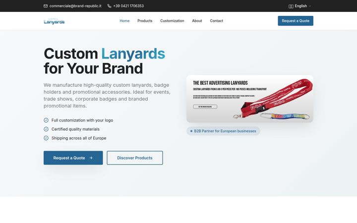 Screenshot of collarini-lanyards.com