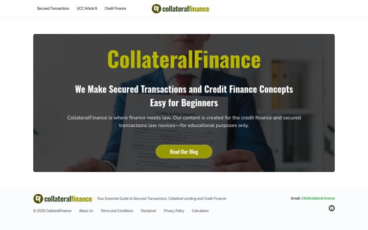 Screenshot of collateral.finance