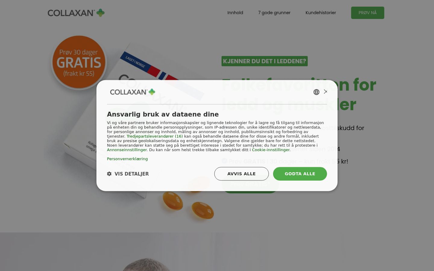 Sutikimo reklamjuostės, rodytos prieš bet kokią sąveiką, ekrano kopija