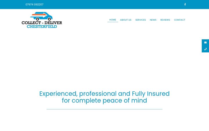Screenshot of collect-deliver-chesterfield.co.uk