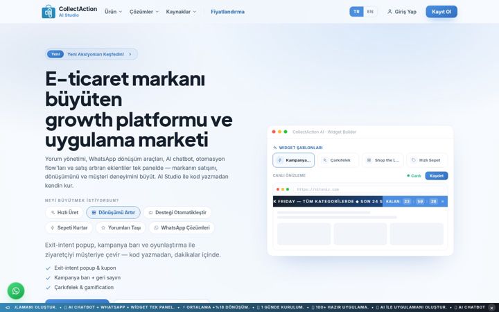 Skärmbild av collectaction.com