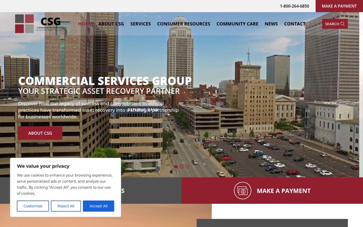 Screenshot of collectcsg.com