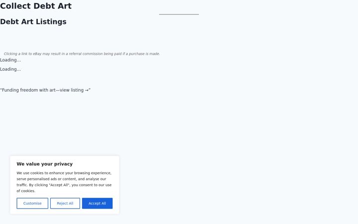 Screenshot of collectdebtart.com