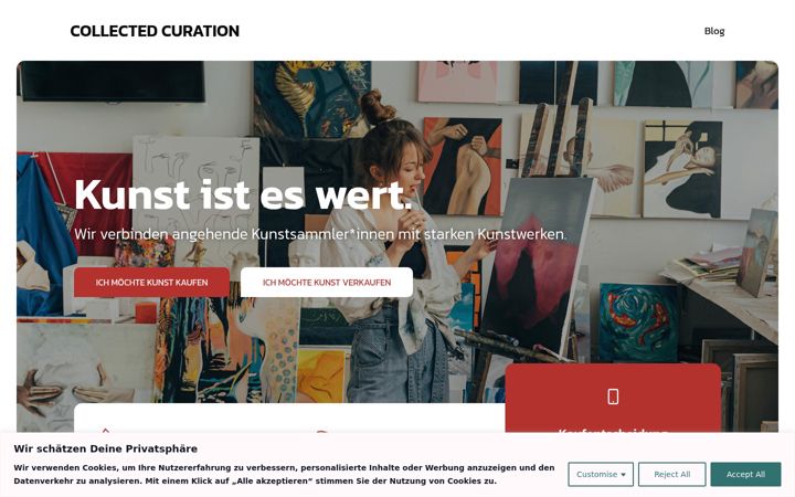 Screenshot of collectedcuration.com