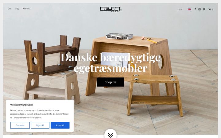 Skjermbilde av collectfurniture.dk