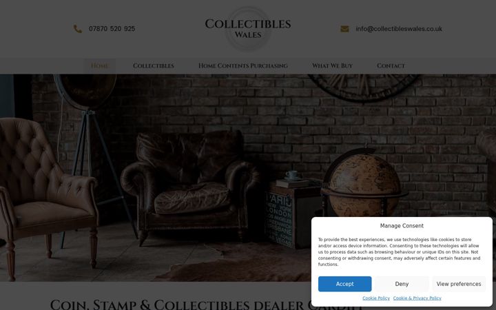 Screenshot of collectibleswales.co.uk