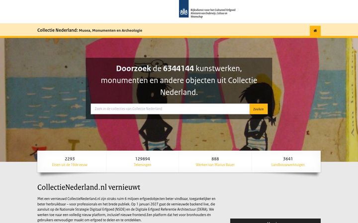 Screenshot of collectienederland.nl