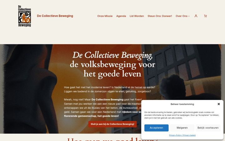 Screenshot von collectievebeweging.nl