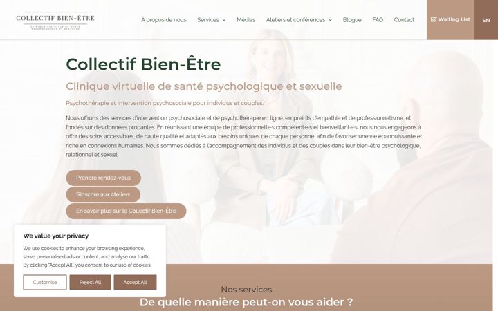 Screenshot of collectifbienetre.com