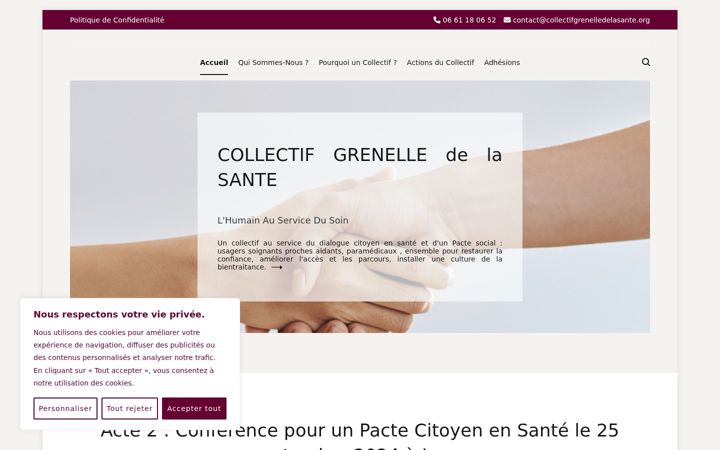 Screenshot of collectifgrenelledelasante.org