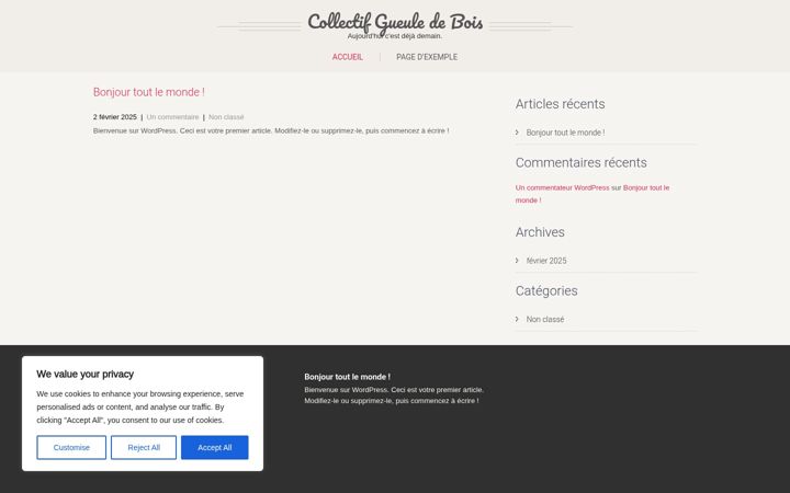 Screenshot of collectifgueuledebois.com